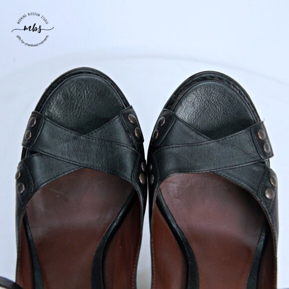 Bottega Vanetta Platform Open Toe Wrap Ankle Strap Sandals Black Women 9 - Picture 11 of 14